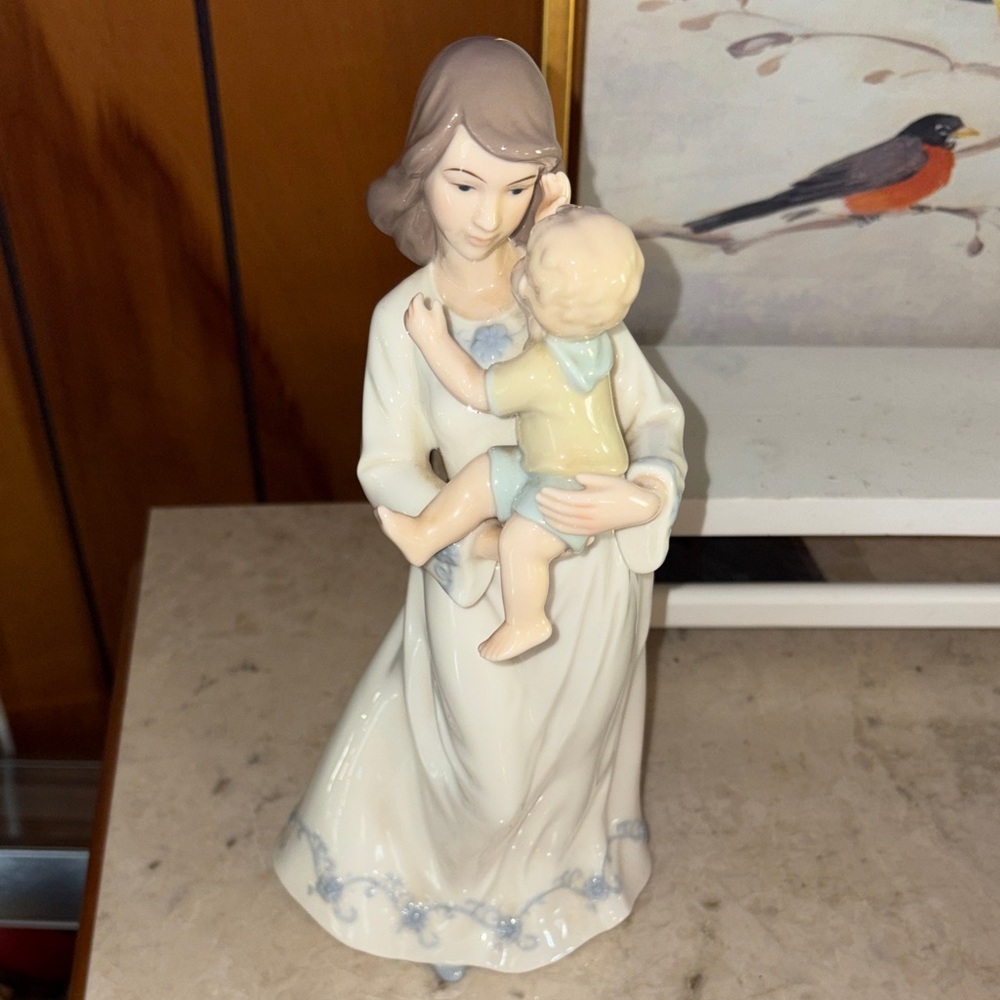 A mother’s love Porcelain Figurine -by meico White and Cream
